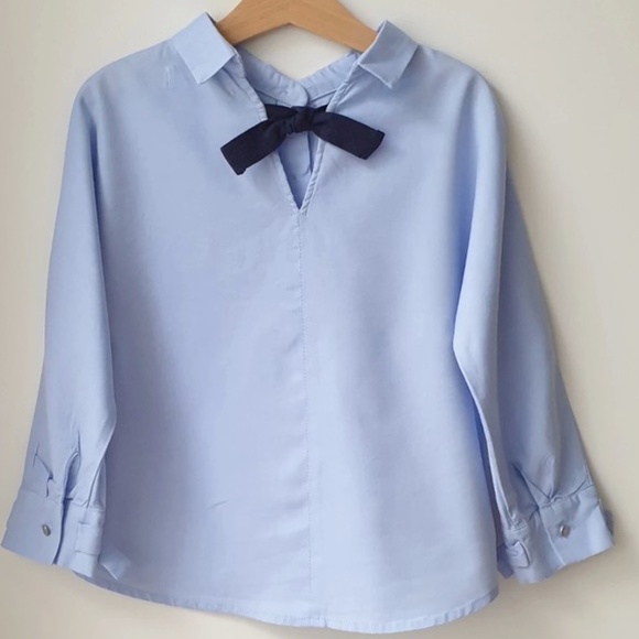 Zara girls blue blouse with back bow - Picture 13 of 16
